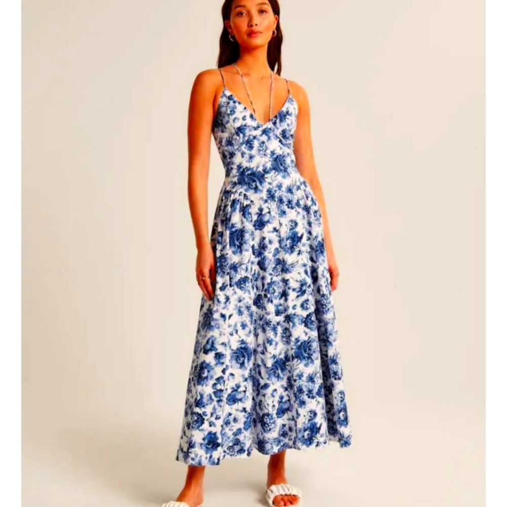 Abercrombie Strappy Plunge maxi dress